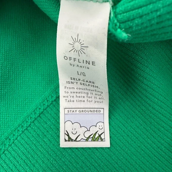 Aerie Vibrant Green Long Sleeve Crop Top - Picture 8 of 14